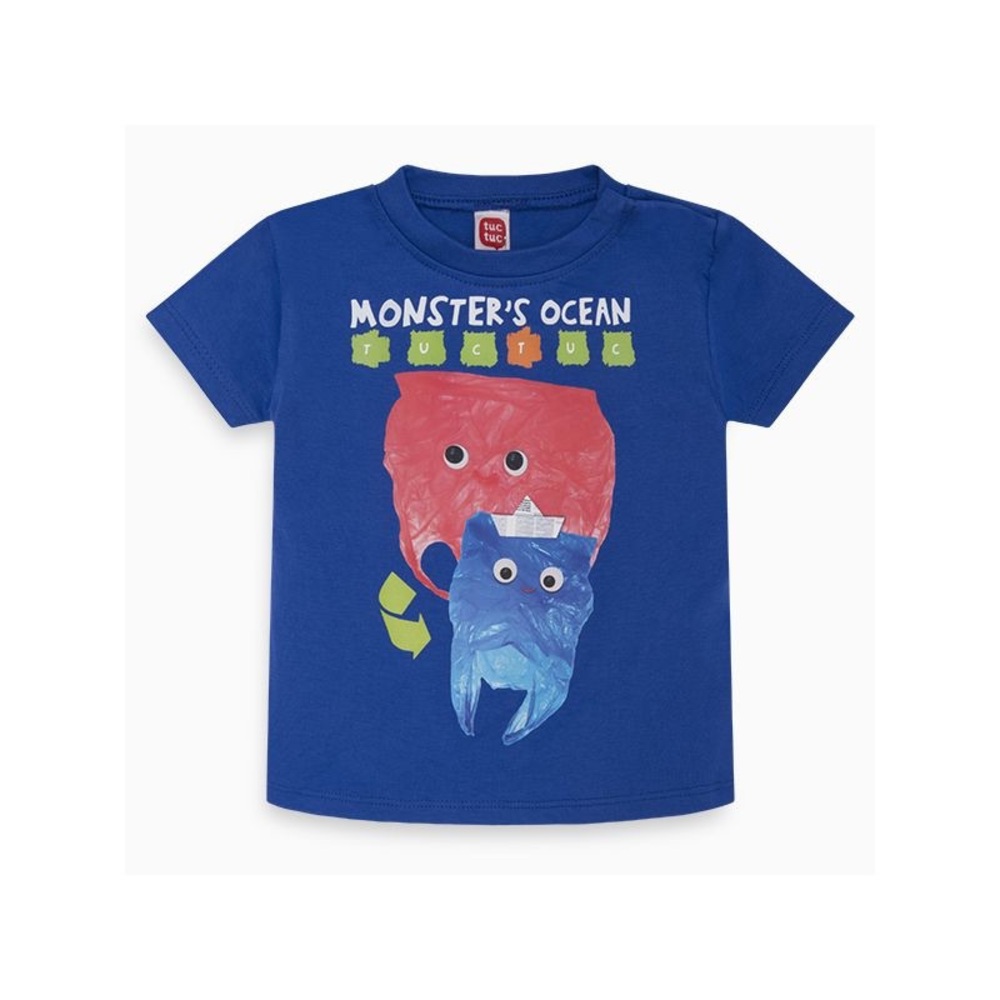 Vibrant Blue Graphic Short Sleeve Tee